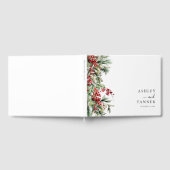 Elegant Botanical Winter Christmas Wedding Gästebuch (Voll)
