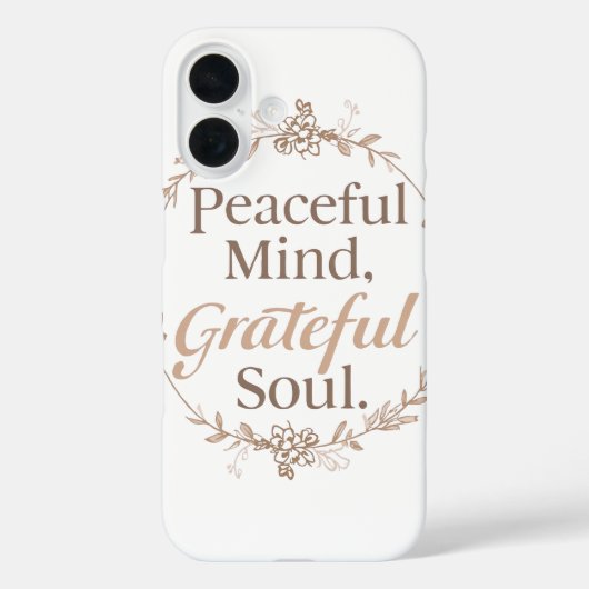 Elegant Botanical Wreath with Zen Quote Case-Mate iPhone Hülle (Rückseite)