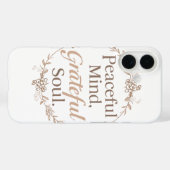 Elegant Botanical Wreath with Zen Quote Case-Mate iPhone Hülle (Rückseite (Horizontal))