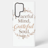 Elegant Botanical Wreath with Zen Quote Samsung Galaxy Hülle (Rückseite)