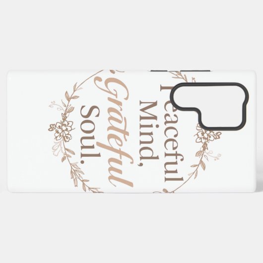 Elegant Botanical Wreath with Zen Quote Samsung Galaxy Hülle (Rückseite (Horizontal))