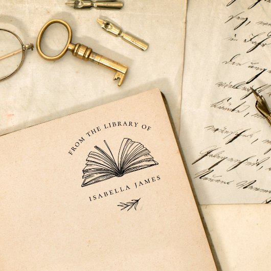 Elegant botanisch aus der Bibliothek des Individue Permastempel