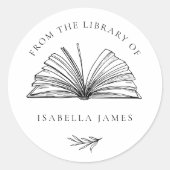 Elegant botanisch aus der Bibliothek des Individue Runder Aufkleber (Vorderseite)