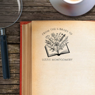 Elegant botanisch aus der Bibliothek von Custom Gummistempel