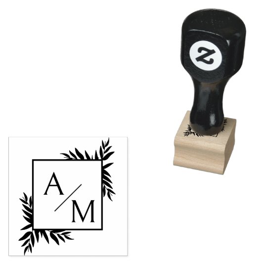 Elegant, botanisch, monogramm gummistempel (Stempel)