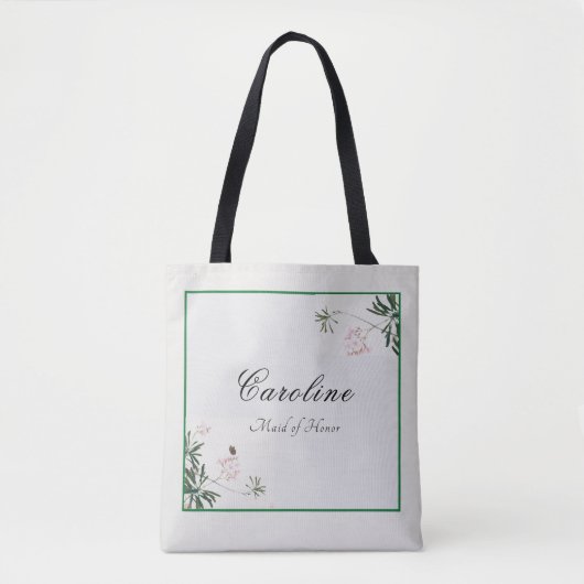 Elegant Botanisch Pink Blossom Bridesmaid Tasche (Vorderseite)