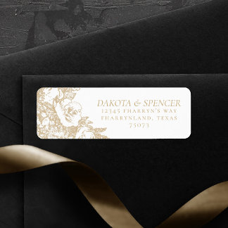 Elegant Botanisch | Zarte Rosen-Gold-Adresse