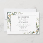 Elegant Botanische Eukalyptus-Grüne Save The Date (Vorderseite)