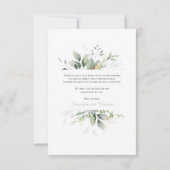 Elegant Botanische Eukalyptus Grüne Sukkulente  Dankeskarte (Rückseite)