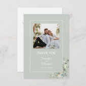 Elegant Botanische Eukalyptus Grüne Sukkulente  Dankeskarte (Vorne/Hinten)