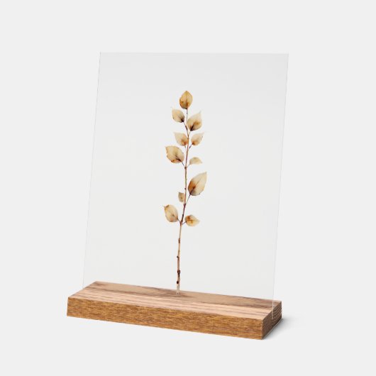 Elegant botanischer Blattzweig Acrylschild (Winkel)