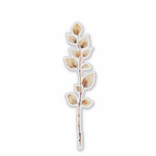 Elegant botanischer Blattzweig Aufkleber (Vorderseite)