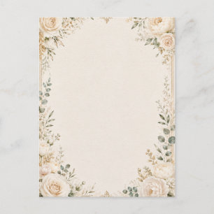 Elegant Botanisches auf Vintage-Handmade-Papier Postkarte