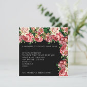 Elegant Bouquet Blush Entschuldigung Karte (Stehend Vorderseite)