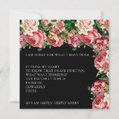 Elegant Bouquet Blush Entschuldigung Karte (Vorderseite)