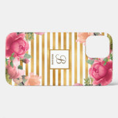 Elegant Bouquet Monogram Girl Case-Mate iPhone Hülle (Rückseite (Horizontal))