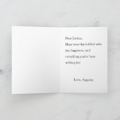 Elegant Bouquet of Peonies Custom Text Birthday  Karte (Innenseite)