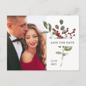 Elegant Bouquet | Urlaub Save the Date mit Foto Postkarte (Vorderseite)
