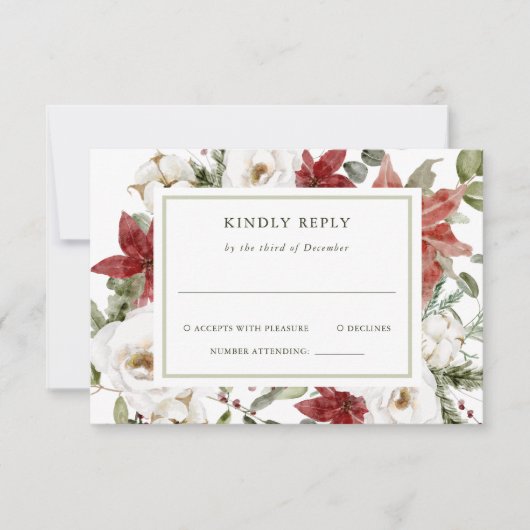 Elegant Bouquet | Weihnachtsfeiertage RSVP Karte (Vorderseite)