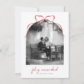 Elegant Bow Arch Foto Feliz Navidad Weihnachten (Vorderseite)