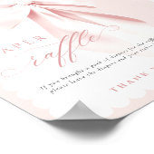 Elegant Bow Baby Shower Diaper Raffle Table Sign Poster (Ecke)