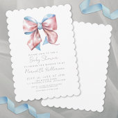 Elegant Bow Baby Shower Einladung