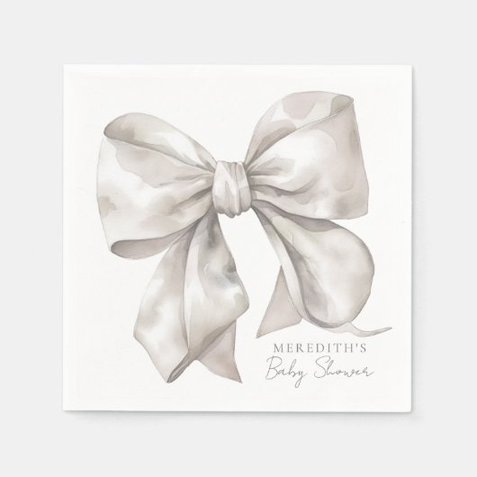 Elegant Bow Baby Shower Serviette (Vorderseite)