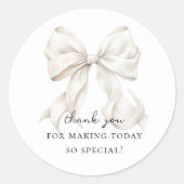 Elegant Bow Brautparty Gift Runder Aufkleber (Vorderseite)