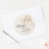 Elegant Bow Bridal Shower Runder Aufkleber (Umschlag)