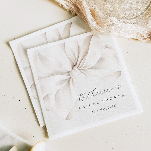 Elegant Bow Bridal Shower  Serviette
