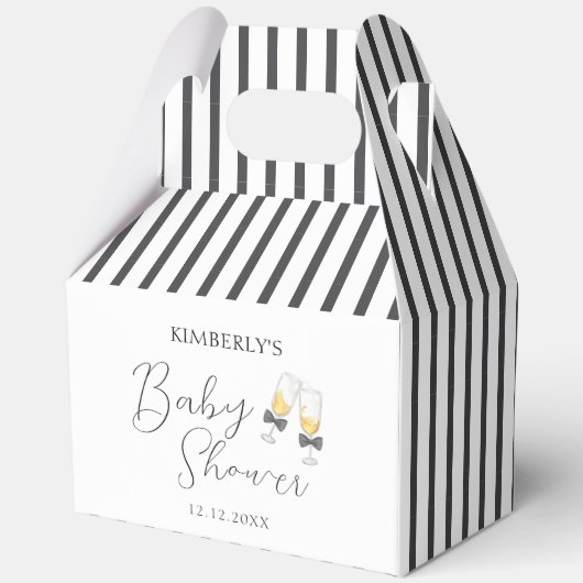 Elegant Bow Champagne Sip & See Baby Shower Geschenkschachtel (Vorderseite)