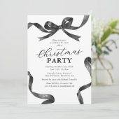 Elegant Bow Christmas Holiday Party Einladung (Stehend Vorderseite)