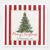 Elegant Bow Christmas Tree Party Napkin Serviette (Vorderseite)