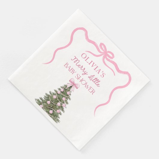 Elegant Bow Christmas Tree Party Napkin Serviette (Ecke)