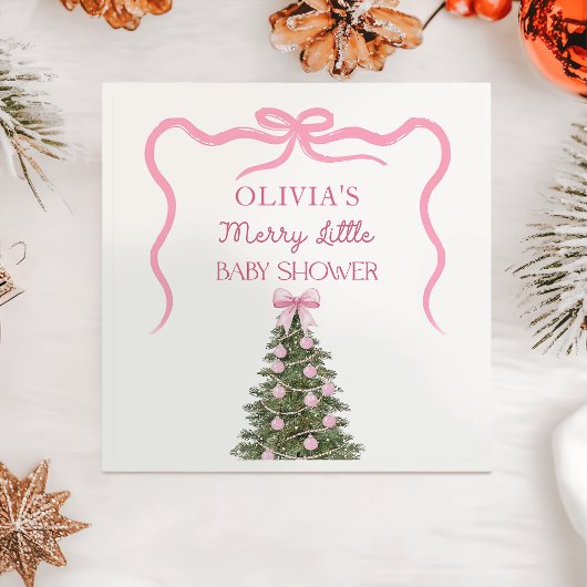 Elegant Bow Christmas Tree Party Napkin Serviette