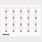 Elegant Bow Christmas Tree Party Sticker (Blatt)