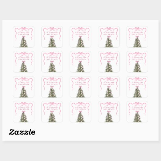 Elegant Bow Christmas Tree Party Sticker (Blatt)