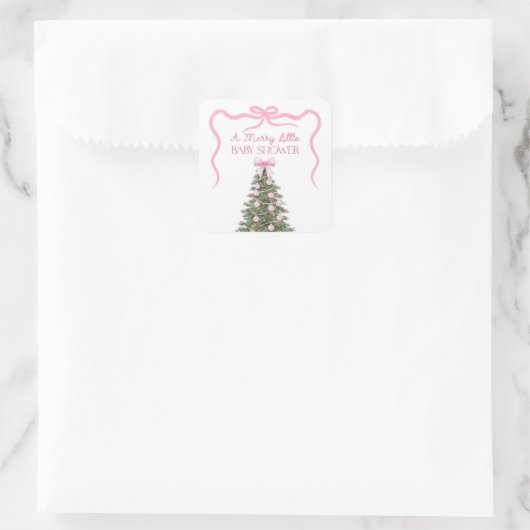 Elegant Bow Christmas Tree Party Sticker (Tasche)