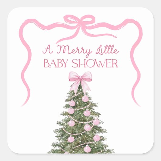 Elegant Bow Christmas Tree Party Sticker (Vorderseite)