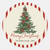 Elegant Bow Christmas Tree Party Sticker (Vorderseite)