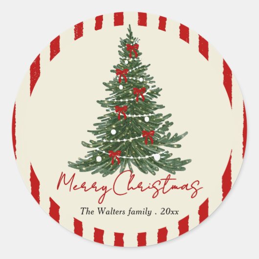 Elegant Bow Christmas Tree Party Sticker (Vorderseite)
