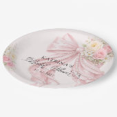 Elegant Bow Coquette Bridal Shower Pappteller (Schrägansicht)