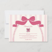 Elegant Bow Coquette Nursing School Graduate Dankeskarte (Vorderseite)