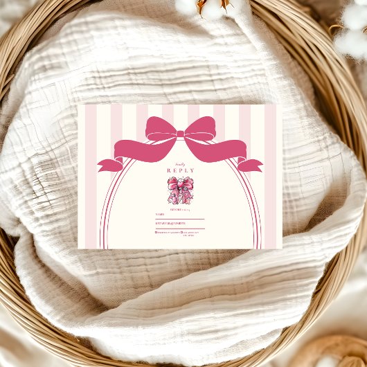 Elegant Bow Coquette Nursing School Graduate RSVP Karte