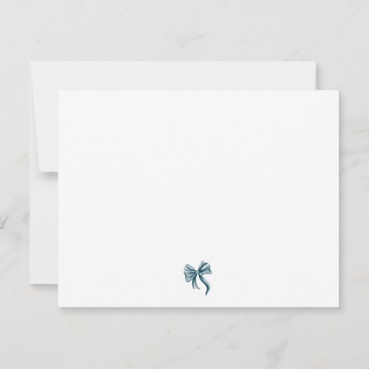 Elegant Bow Coquette Personalized Mitteilungskarte (Rückseite)