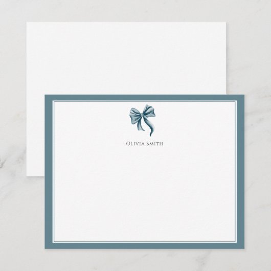 Elegant Bow Coquette Personalized Mitteilungskarte (Vorne/Hinten)