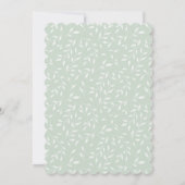 Elegant Bow Cross Sage Watercolor Greenery Baptism Einladung (Rückseite)