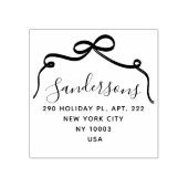 Elegant Bow Family Name Skript-Rücksendeadresse Gummistempel (Prägung)