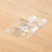 Elegant Bow Floral Bridal Shower  Acryleinladungen (Ablage )