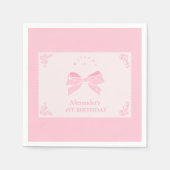 Elegant Bow Floral Extravagant ONE Girl 1. Geburts Serviette (Vorderseite)